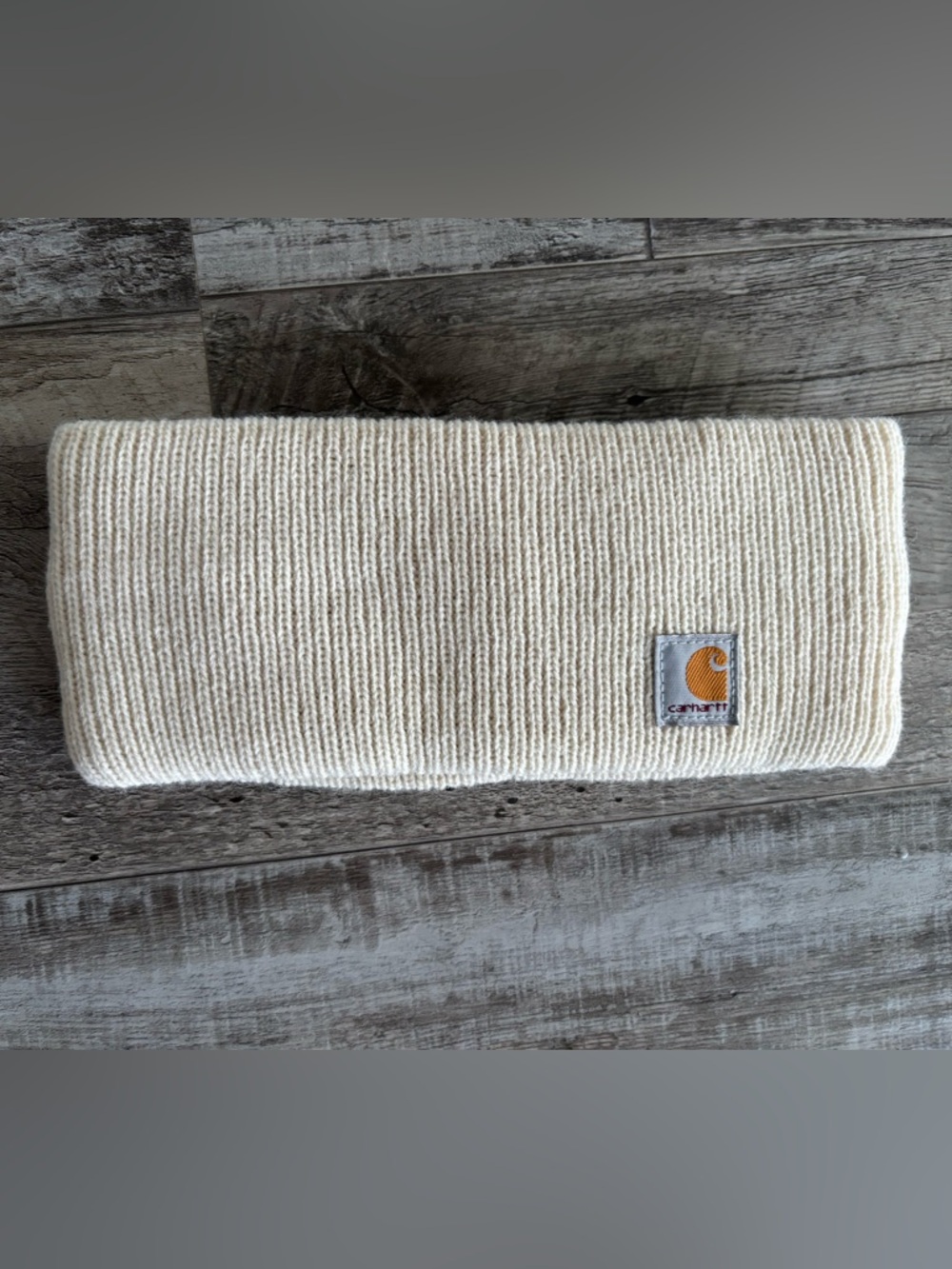 Carhartt Cream Knit Winter Headband with Logo NWOT